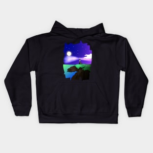 Starry Night Sky Lighthouse Beautiful Artistic Kids Hoodie